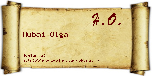 Hubai Olga névjegykártya